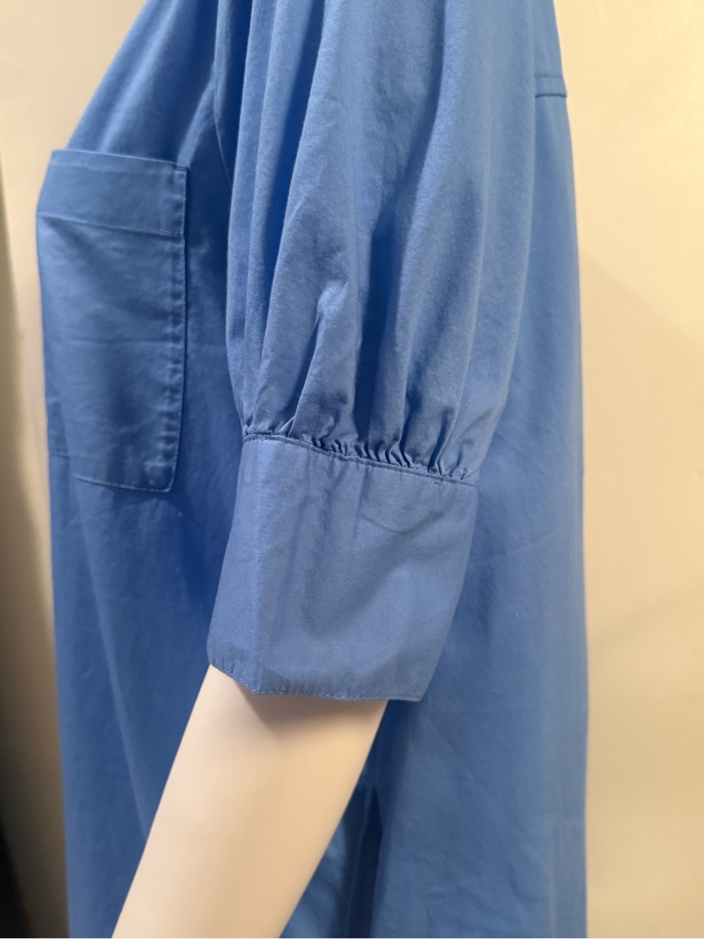 Old Navy Blue Short-Sleeve Button-Front Shirt Dress - Picture 6 of 9